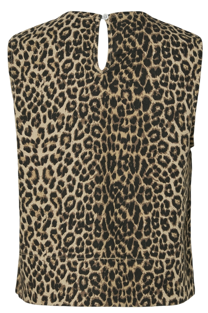 PCSALUME SL DENIM TOP 17158200 White Pepper/LEO